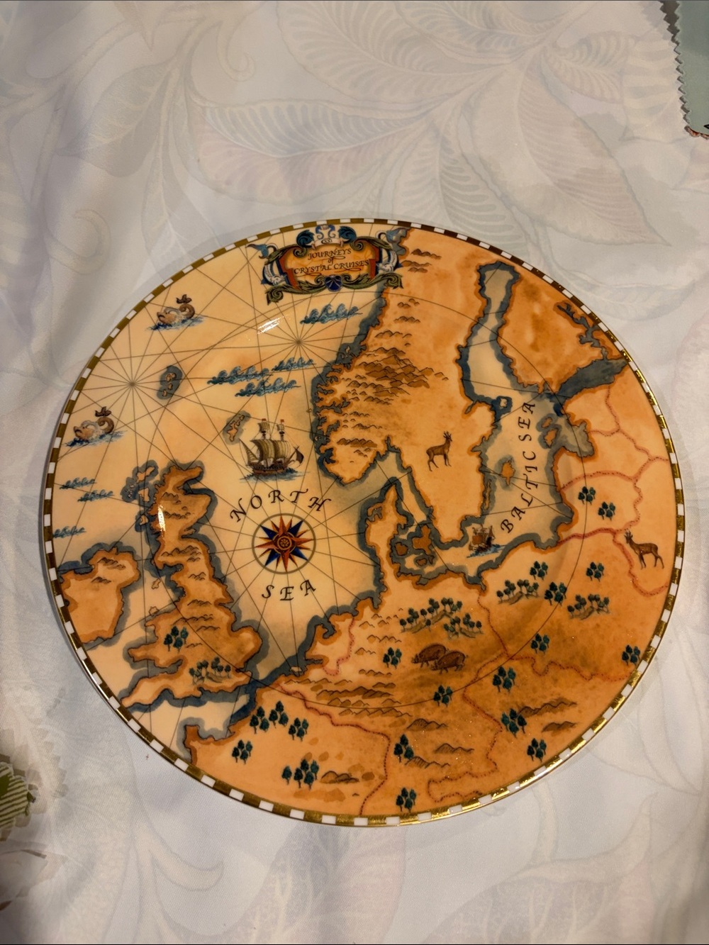 Villeroy & Boch Journeys of Crystal Cruises “Baltic Sea” 12” plate charger